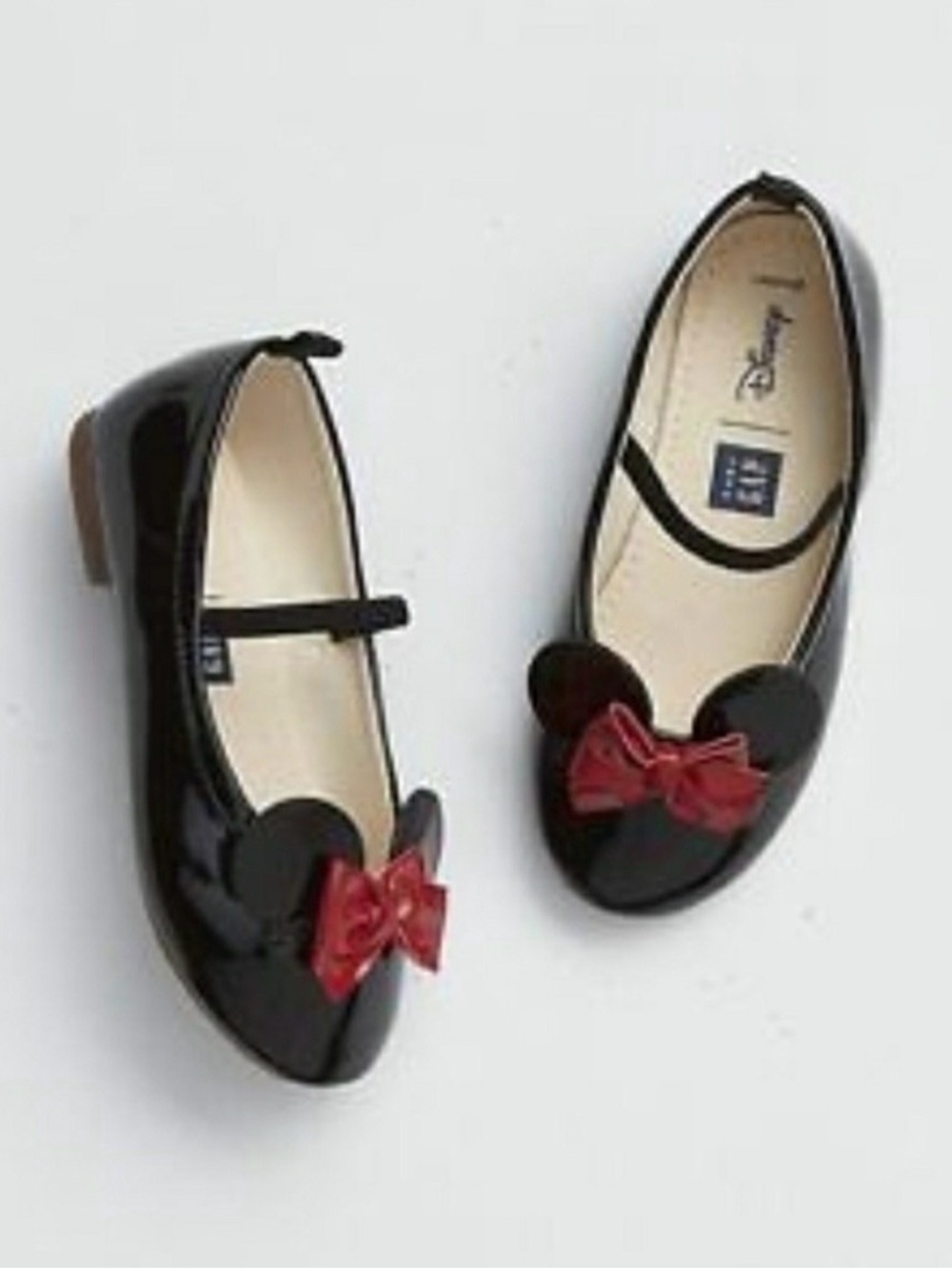 GAP Kids Black Patent Flats with Red Bow